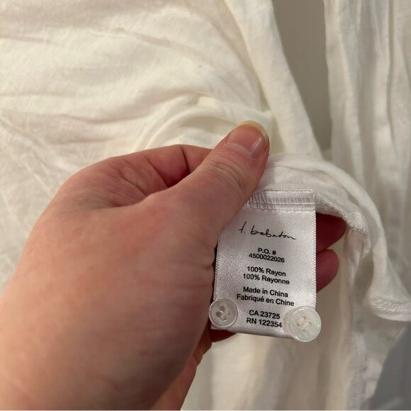 Aritzia Babaton Julien Shirt Blouse Top Rolled Sleeve White Neutral Size XS - Picture 8 of 10